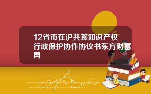 12省市在沪共签知识产权行政保护协作协议书东方财富网
