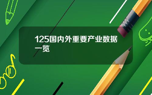 125国内外重要产业数据一览