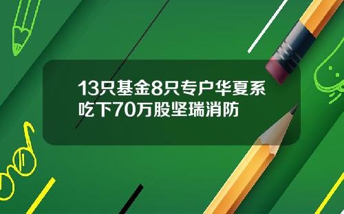 13只基金8只专户华夏系吃下70万股坚瑞消防