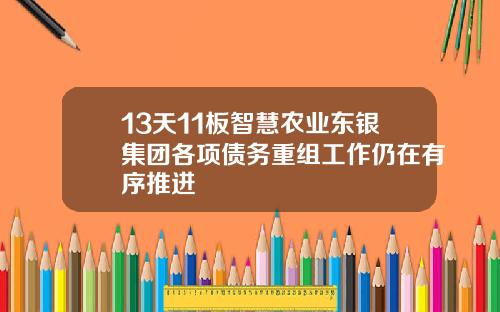 13天11板智慧农业东银集团各项债务重组工作仍在有序推进