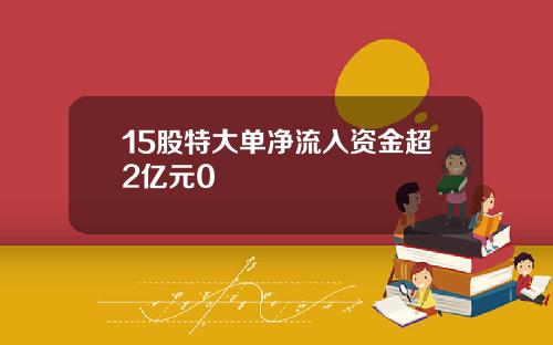 15股特大单净流入资金超2亿元0