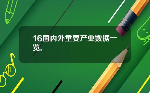 16国内外重要产业数据一览.