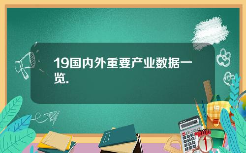 19国内外重要产业数据一览.