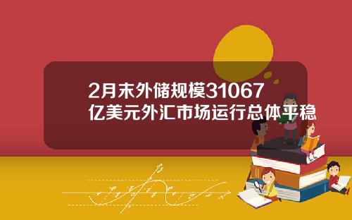 2月末外储规模31067亿美元外汇市场运行总体平稳