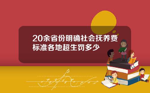 20余省份明确社会抚养费标准各地超生罚多少
