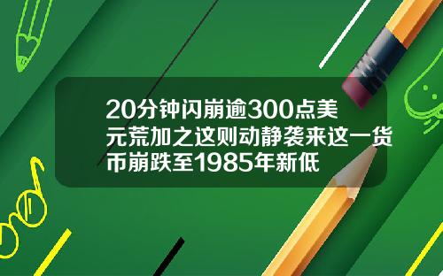 20分钟闪崩逾300点美元荒加之这则动静袭来这一货币崩跌至1985年新低