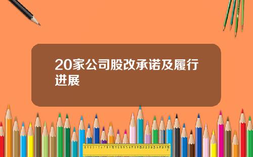 20家公司股改承诺及履行进展