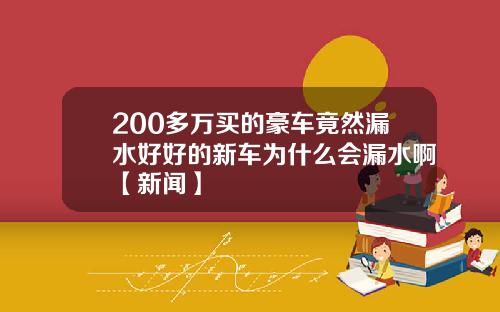 200多万买的豪车竟然漏水好好的新车为什么会漏水啊【新闻】
