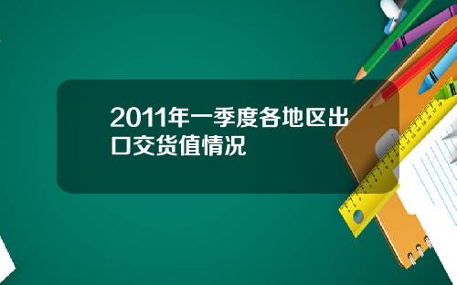 2011年一季度各地区出口交货值情况