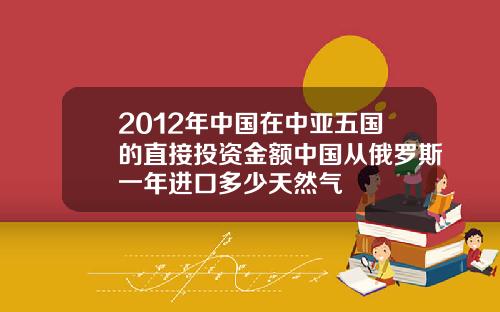 2012年中国在中亚五国的直接投资金额中国从俄罗斯一年进口多少天然气