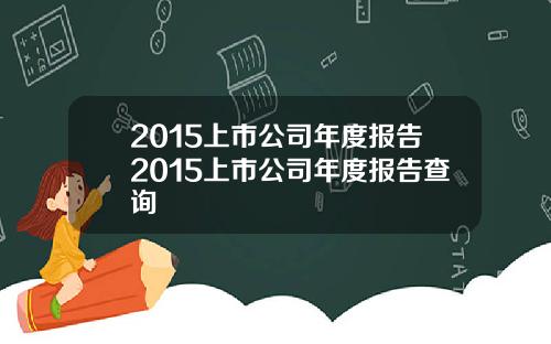 2015上市公司年度报告2015上市公司年度报告查询