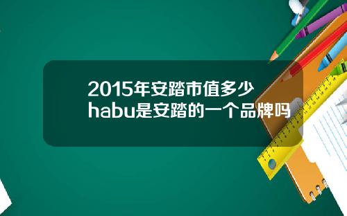 2015年安踏市值多少 habu是安踏的一个品牌吗