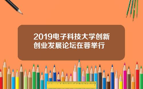 2019电子科技大学创新创业发展论坛在蓉举行