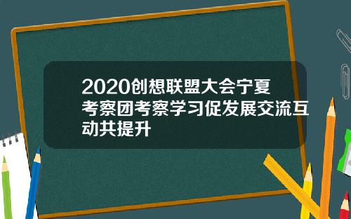 2020创想联盟大会宁夏考察团考察学习促发展交流互动共提升