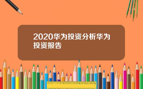 2020华为投资分析华为投资报告