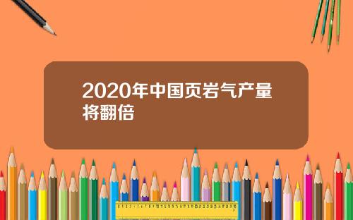 2020年中国页岩气产量将翻倍