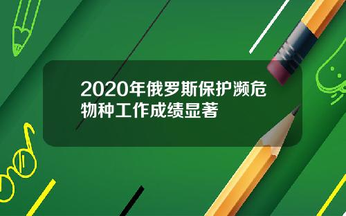 2020年俄罗斯保护濒危物种工作成绩显著