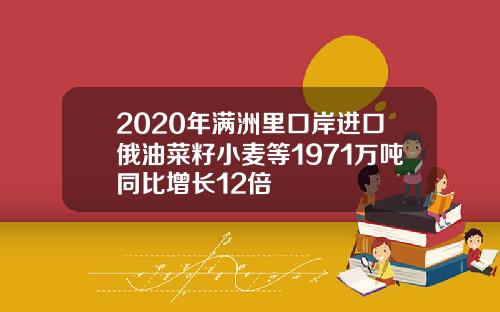 2020年满洲里口岸进口俄油菜籽小麦等1971万吨同比增长12倍