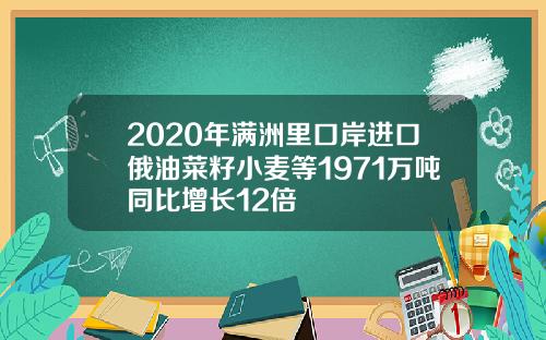 2020年满洲里口岸进口俄油菜籽小麦等1971万吨同比增长12倍