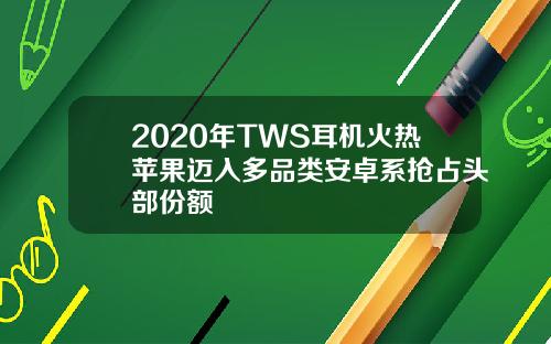 2020年TWS耳机火热苹果迈入多品类安卓系抢占头部份额