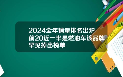 2024全年销量排名出炉前20近一半是燃油车该品牌罕见掉出榜单