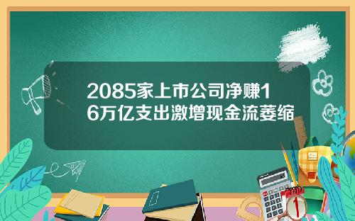 2085家上市公司净赚16万亿支出激增现金流萎缩