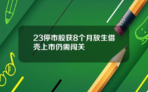 23停市股获8个月放生借壳上市仍需闯关