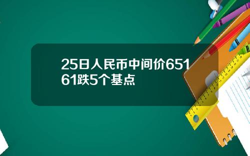 25日人民币中间价65161跌5个基点