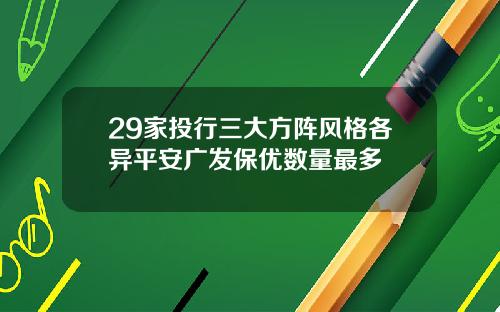 29家投行三大方阵风格各异平安广发保优数量最多