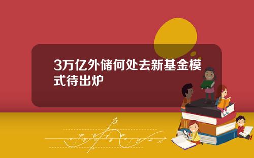 3万亿外储何处去新基金模式待出炉