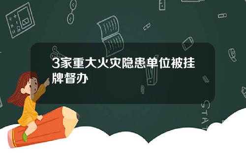 3家重大火灾隐患单位被挂牌督办