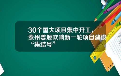 30个重大项目集中开工，泰州姜堰吹响新一轮项目建设“集结号”