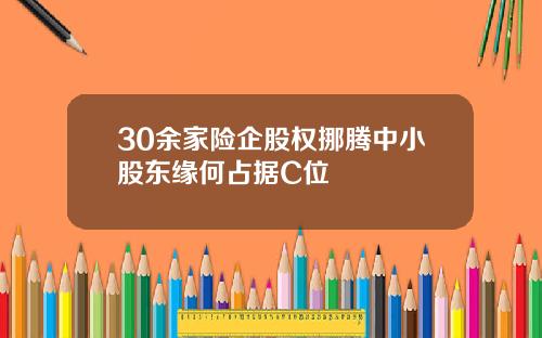 30余家险企股权挪腾中小股东缘何占据C位