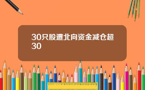 30只股遭北向资金减仓超30