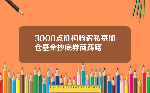 3000点机构脸谱私募加仓基金抄底券商踌躇