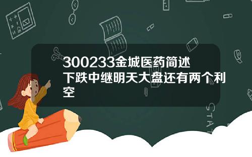 300233金城医药简述下跌中继明天大盘还有两个利空