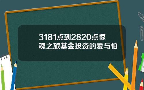3181点到2820点惊魂之旅基金投资的爱与怕