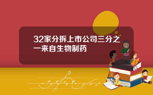 32家分拆上市公司三分之一来自生物制药
