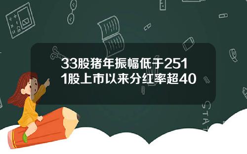 33股猪年振幅低于2511股上市以来分红率超40