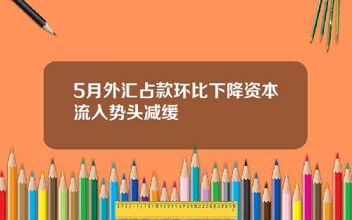 5月外汇占款环比下降资本流入势头减缓