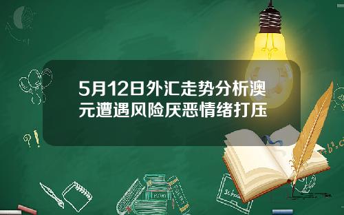 5月12日外汇走势分析澳元遭遇风险厌恶情绪打压