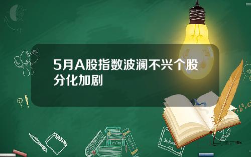 5月A股指数波澜不兴个股分化加剧