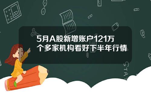 5月A股新增账户121万个多家机构看好下半年行情