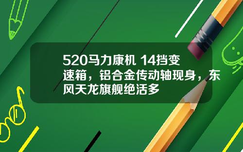 520马力康机+14挡变速箱，铝合金传动轴现身，东风天龙旗舰绝活多