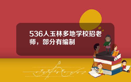 536人玉林多地学校招老师，部分有编制