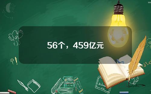 56个，459亿元