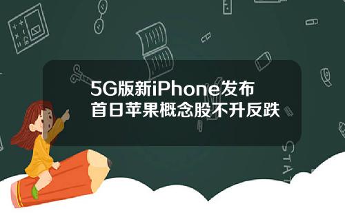 5G版新iPhone发布首日苹果概念股不升反跌