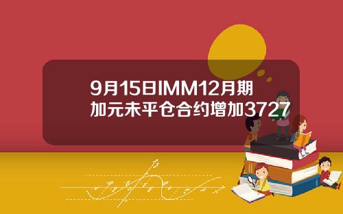 9月15日IMM12月期加元未平仓合约增加3727