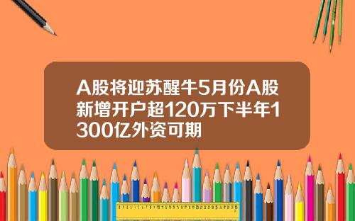 A股将迎苏醒牛5月份A股新增开户超120万下半年1300亿外资可期