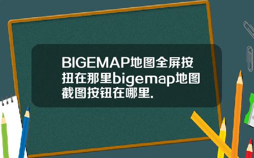 BIGEMAP地图全屏按扭在那里bigemap地图截图按钮在哪里.